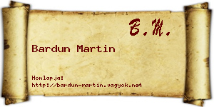 Bardun Martin névjegykártya