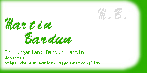 martin bardun business card